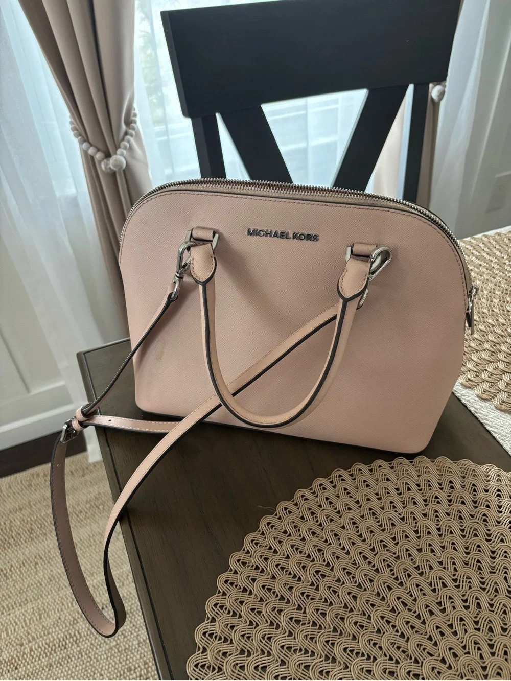 Michael Kors Blush Pink Dome Satchel – Leather Crossbody Bag